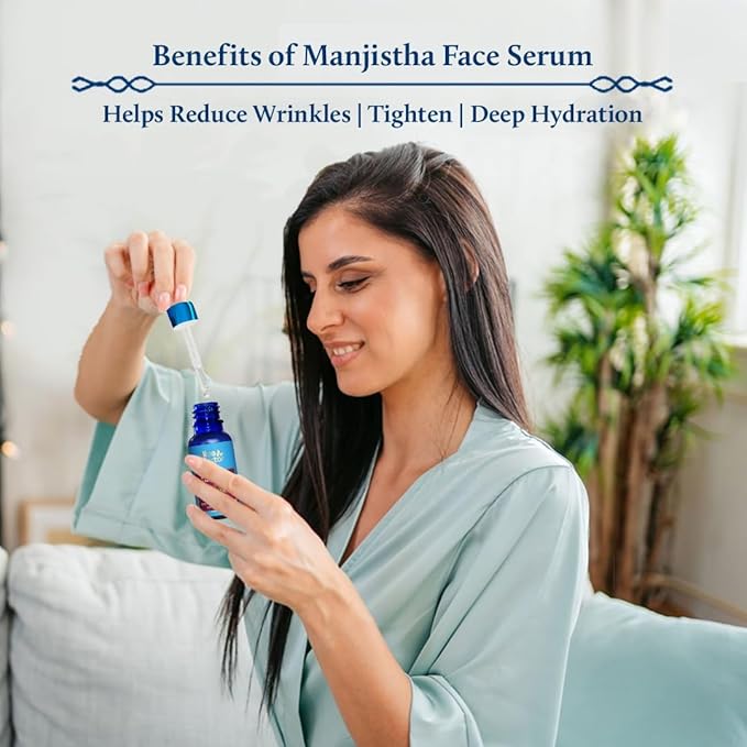 Blue Nectar Manjistha Vitamin C Face Serum for Anti Wrinkle & Skin Firming (1FlOz) Along with Anti-Aging Face Moisturizer for Women for Deep Moisturization (1.76 Oz)
