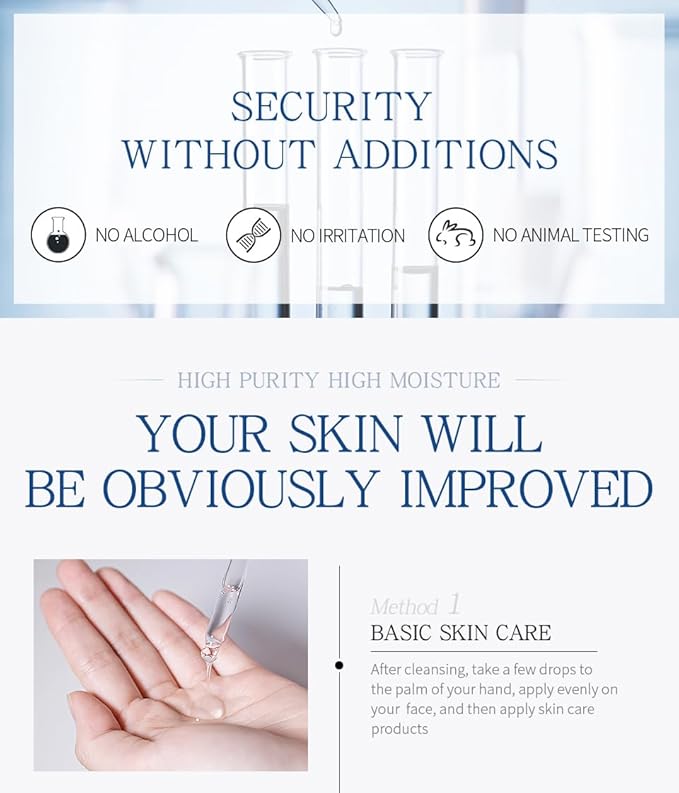 2 Pcs Hyaluronic Acid Serum for Face, Facial Serum also contains Tremella plant extract, skin care day and night moisturizing essence, that promotes skin collagen production. 2.02 oz