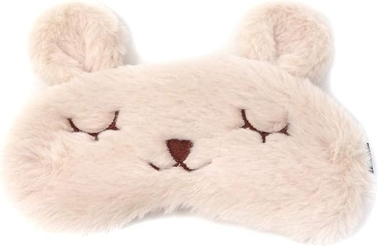 Honbay Plush Rabbit Sleeping Eye Mask Cute Cartoon Animal Eye Mask for Children (Beige)