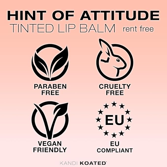 Kandi Koated Hint of Attitude [Rent Free] Tinted Lip Balm by Kandi Burruss | Sheer Tinted Balm, Moisturizing Chapstick with Vitamins, Paraben-Free, Cruelty-Free Formula | Beauty & Makeup