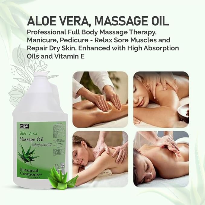 PRO NAIL - Healing Therapy Massage Lotion - Professional Pedicure, Body and Hot Oil Manicure, Infused with Natural Oils, Vitamins, Panthenol and Amino Acids (Aloe Vera, 1 Gallon)