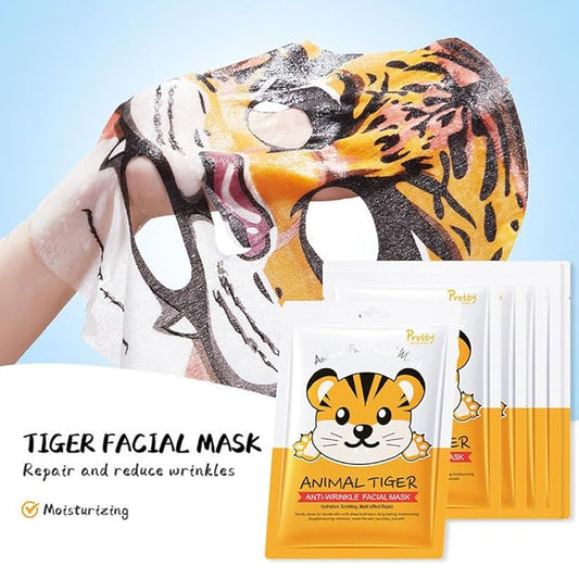 Kaely 6 Pack Animal Character Sheet Masks, Face Masks for Kids Teens Skin Care, Korean Soothe Facial Mask for All Skin Types, Girls Night Skincare Spa Party, Birthday Gifts for Women Men, Set04