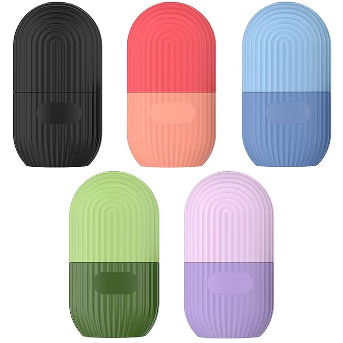 Ice Roller for Face and Eye, Silicone Ice Facial Roller Ice Holder, Face Ice Mold Skin Care, Face Icers Reusable Ice Cube Roller for Shrink Pores Anti Wrinkle Reduce Puffiness, Purple