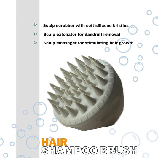 Premium Eco-Friendly Silicone Scalp Massager Brush, Stimulates Hair Growth, Deep Cleansing, Oil Control and Gentle Exfoliation, Ideal for All Hair Types, Men, Women, Kids, and Pets (White)