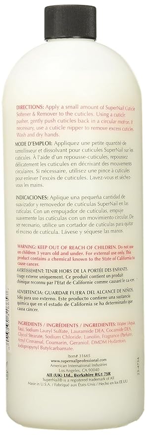 Supernail Cuticle Softener and Remover, 32 Fluid Ounce