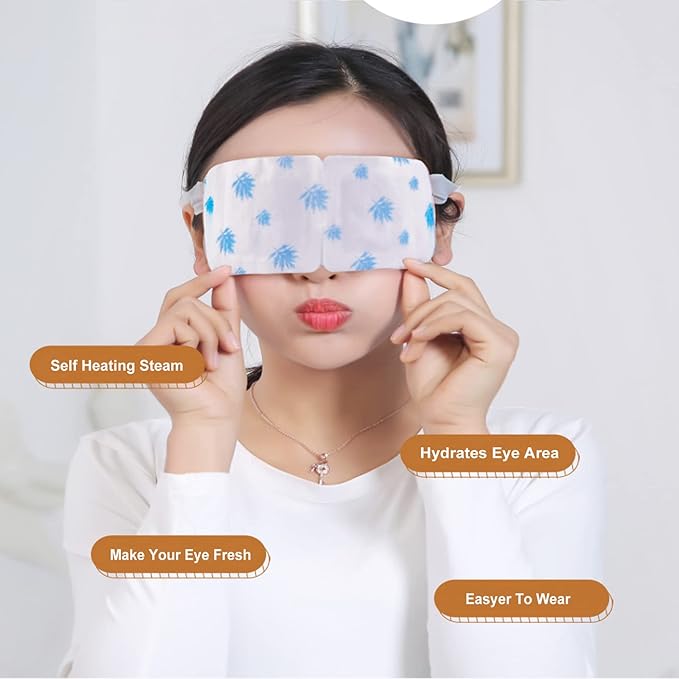 Qiai Self-Heating Steam Eye Mask 10 Packs for Better Sleep&Eye SPA|Reduce Dark Circles & Puffiness|Relief Eye Fatigue Dry&Itchy Eyes|Reduce Wrinkles|Heated Eye Mask Portable for Personal Care