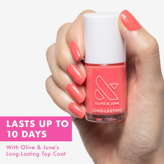 Olive & June Long Lasting Nail Polish | Gel-Like Finish No Lamp Needed | Lasts up to 10 days | Salon-Quality Color at Home | Vegan Cruelty-Free Chip-Resistant Shine |Maine Character Energy Lobster Red