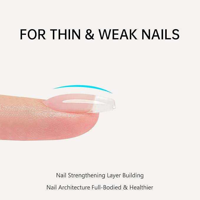Salon-Level Builder Gel for Nails - Thickness Nail Strengthener & Extender | 28-Day Chip Resistance Hypoallergenic & Odorless