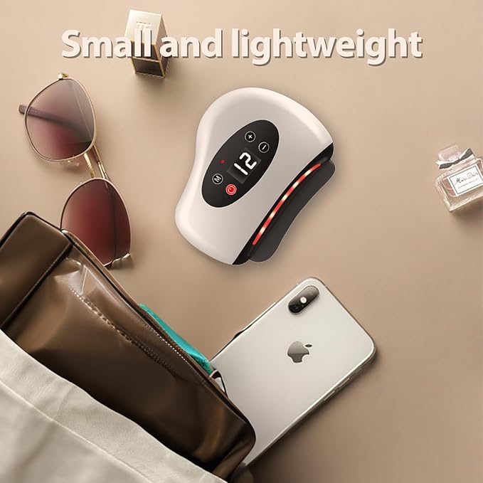 Scraping Facial Tools, 12 Level Vibration Heating, Facial Massager, Lymphatic Drainage Massager, Cellulite Massager, face Sculpting Tool, Reducing Wrinkles and Swelling