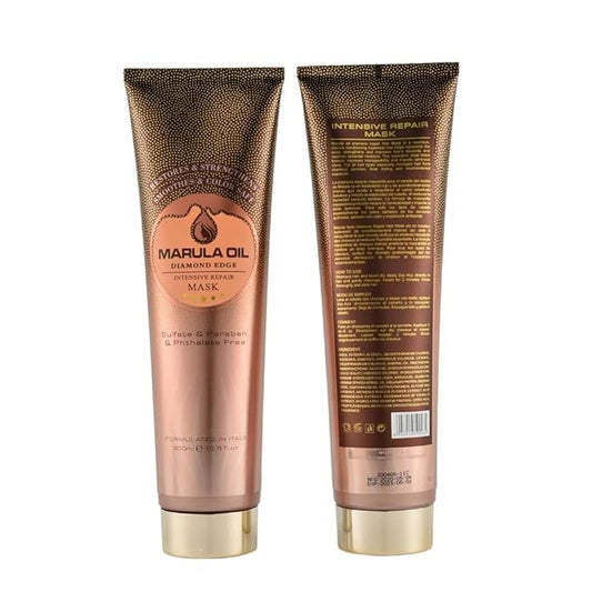 Diamond Edge Intensive Hair Treatment Mask | Take Down Moisture & Repair MASK Marula Oil Volume Nourish | Detangling Mask - Paraben & Sulfate Free