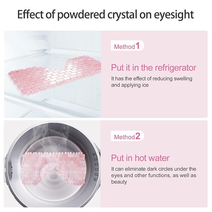 gemshan Rose Quartz Eye Mask & Jade Eye Mask Facial Maks for Relive Eliminate Puffiness Anti Aging Therapy Hot or Cold Using