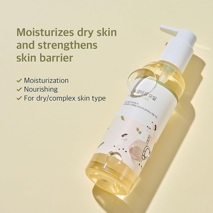 ROUND LAB Soybean Cleansing Oil | Dissolve impurities, Wash away sunscreen, Daily cleansing, Skin irritation test completed (6.76fl.oz)