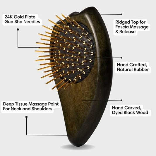 Snow Fox Ghost Edition Scalp Massage and Hair Brush – Patented Deep Tissue Gua Sha for Women and Men. Supports Fascia Release, Natural Hair Growth, Scalp Health, Circulation, and Head Tension