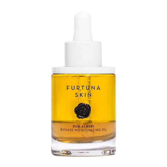 Furtuna Skin Biphase Moisturizing Oil - Hydrating, Plumping & Protecting Face, Neck, and Decollete Oil, Vegan & Cruelty-Free, Organic Olive Oil-Infused, 30ml