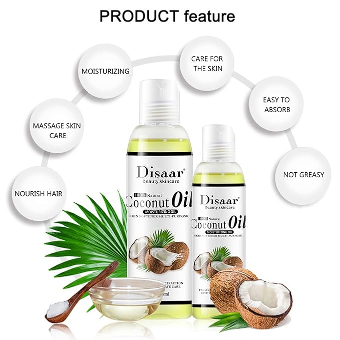Natural Softening Multi-Purpose Moisturizing Mineral Oil Relive Dry Skin 100ml/3.38fl.oz (Coconut Oil)