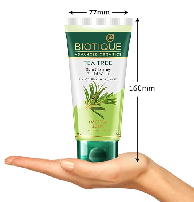 Biotique Tea Tree Skin Clearing Facial Wash, Normal to Oily Skin Face Wash, 150ml