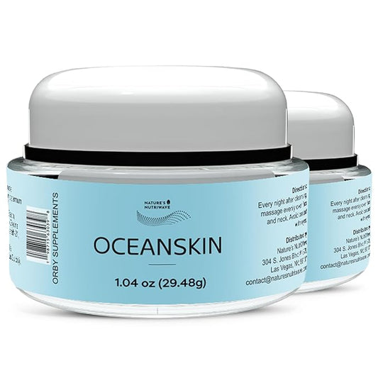 OceanSkin – Marine-Based Hydrating Face Cream with Pseudoalteromonas Ferment Extract – Lightweight & Nourishing – Non-GMO, GMP Certified, Made in USA, 2 Month Supply