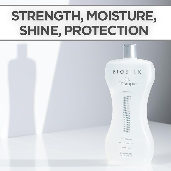 BioSilk Silk Therapy Original, Reconstructing Treatment For Adding Shine & Helping Prevent Split Ends, Sulfate, Paraben, & Cruelty-Free, 34 Oz