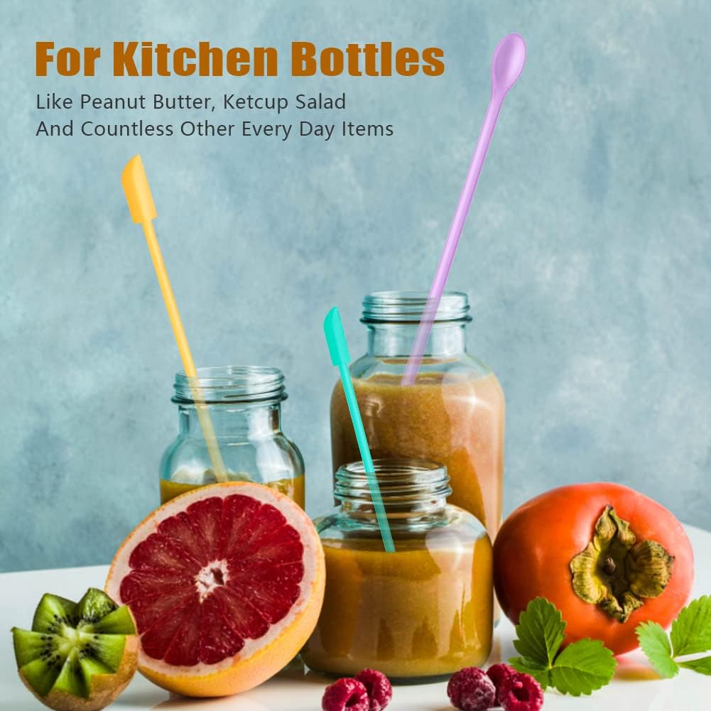 barsone Silicone Spatula Set 3Pcs - Mini Scraper Tool for Beauty & Food （Reach Every Last Drop - Multi-Size Spatulas for Makeup Jars, Lotion Bottles & Kitchen Containers）