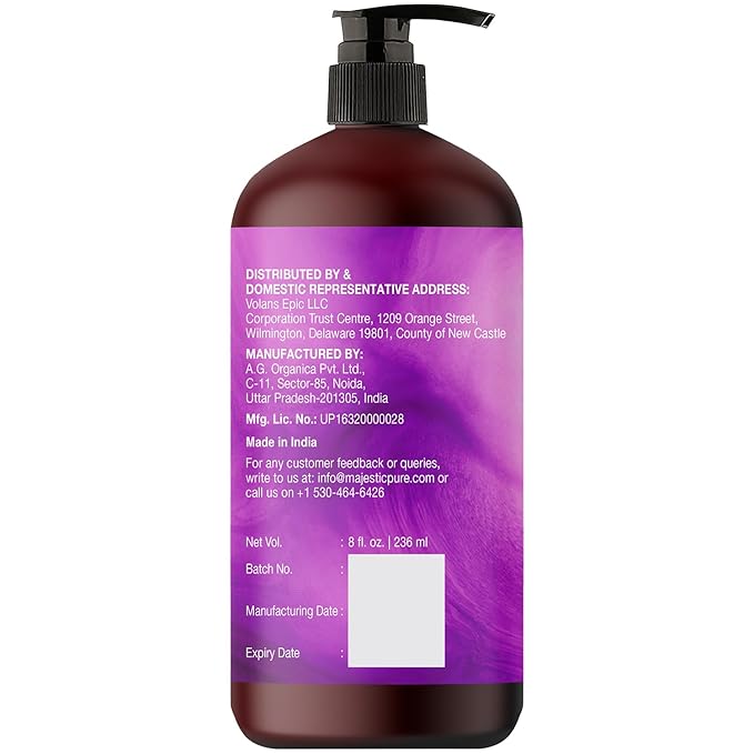 MAJESTIC PURE Organic Sensual Massage Oil for Couples - Relaxing Full Body Oil for Date Night with Vitamin E - Vegan Lavender Massage Oil for Massage Therapy Smooth Gliding Formula 8 Fl Oz