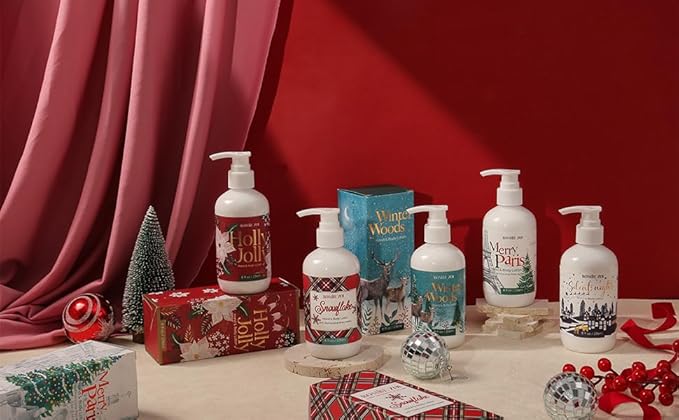 Christmas Hand & Body Lotion with Moisturizing Shea Butter for All Skin Type- Winter Woods - Christmas Pine Scent - 236 ML / 8 FL OZ