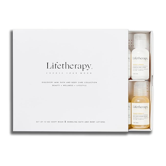 Mini Lotion and Wash Gift Set | Hydrating Body Lotion and Body Wash and Bubbling Bath Gift Set of 12