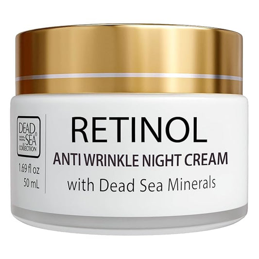 Dead Sea Collection Night Cream for Face with 2% Retinol, Dead Sea Minerals, and Vitamin E – Anti Aging Nourishing Skin Care Moisturizer to Reduce Wrinkles (1.69 fl. oz)