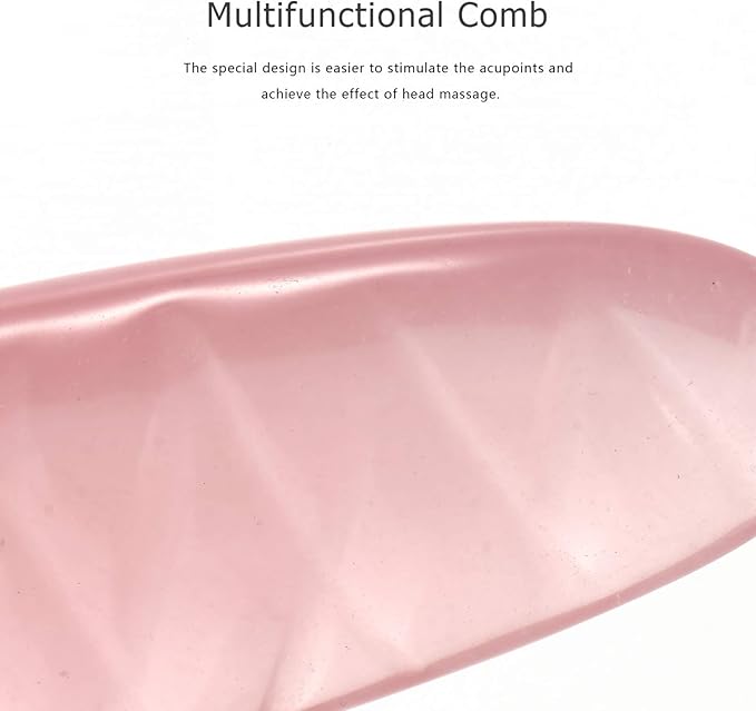 Healifty Resin Massage Comb 2Pcs - Guasha Scalp Comb, Handheld Gua Sha Scraping Massage Tool for Head Caring, Relax (Pink)