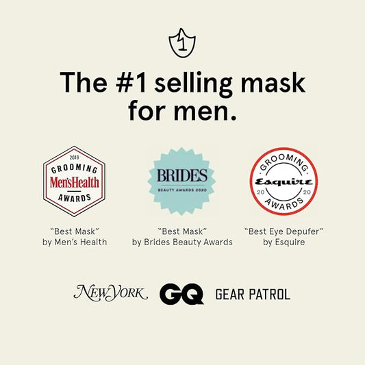 BRO MASK: Korean Face Mask for Men | 2 Pc. Hydrating Anti Aging Sheet Masks Contain Vitamin C, Vitamin E, Hyaluronic Acid, Hydrolyzed Collagen for Face Care, Acne Treatment (4 X 4 Packs)