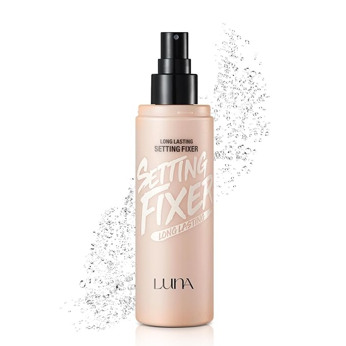 LUNA Long Lasting Setting Fixer Spray 3.3 fl oz, Weightless with Micro-Fine Mist, Natural Finish, Non-Drying Formula for All Skin Types, Korean Makeup