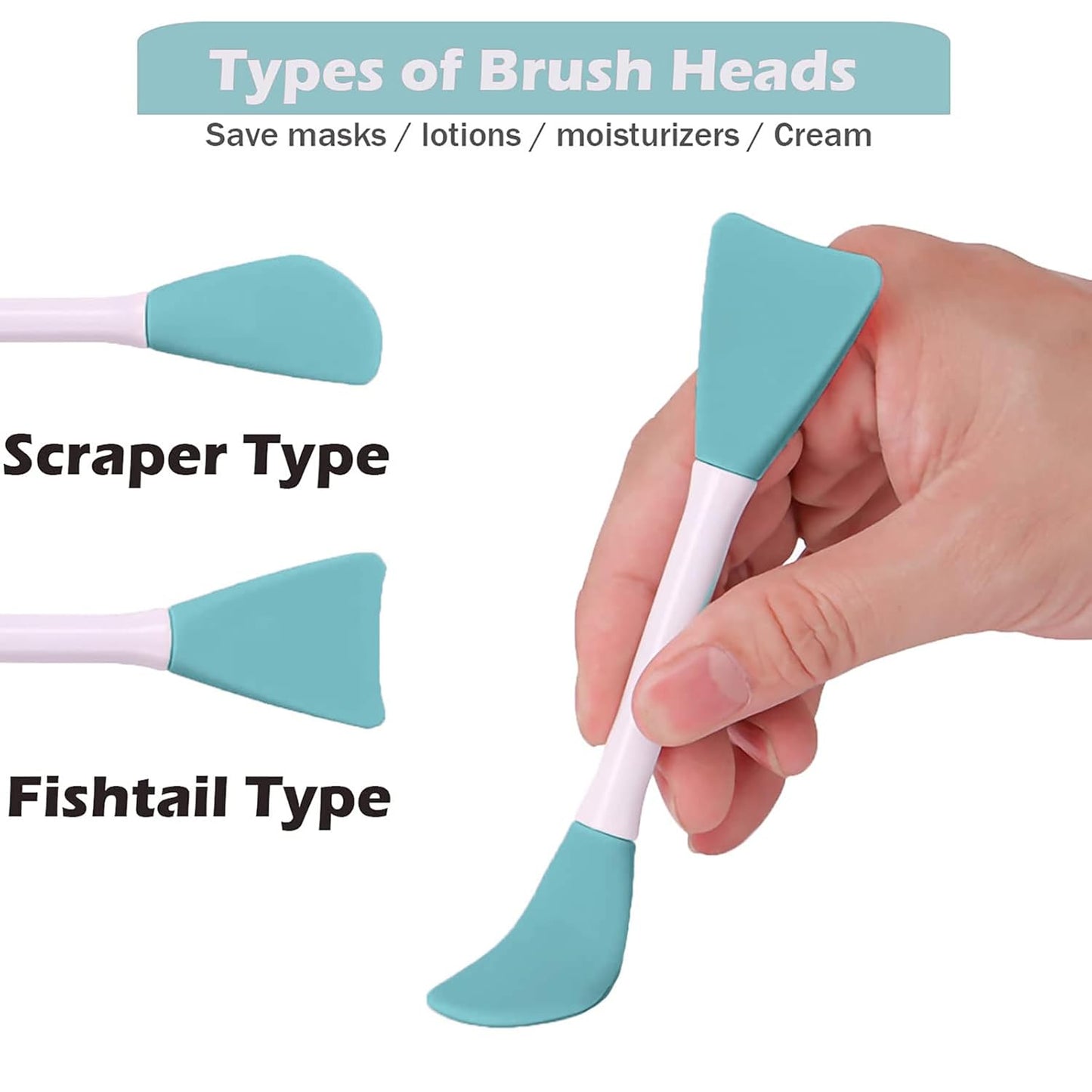 Mask Applicator Silicone Face Brush Face Mud Cream,Clay Mask,DIY,Modeling Mask Brushes DIY Mud Mixing Spatula Double-end Handheld Scoop Skin Care Make up Foundation Gel Cosmetic Tools