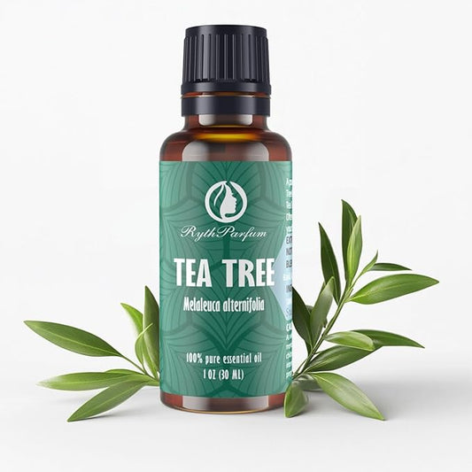 Pure Tea Tree Oil 30ML with 𝐆𝐫𝐚𝐝𝐮𝐚𝐭𝐞𝐝 𝐄𝐲𝐞 𝐃𝐫𝐨𝐩𝐩𝐞𝐫 - Therapeutic Grade for Skin, Hair, Face,Toenails | 100% Natural Melaleuca Tea Tree Essential Oil for Face,Piercings, Scalp