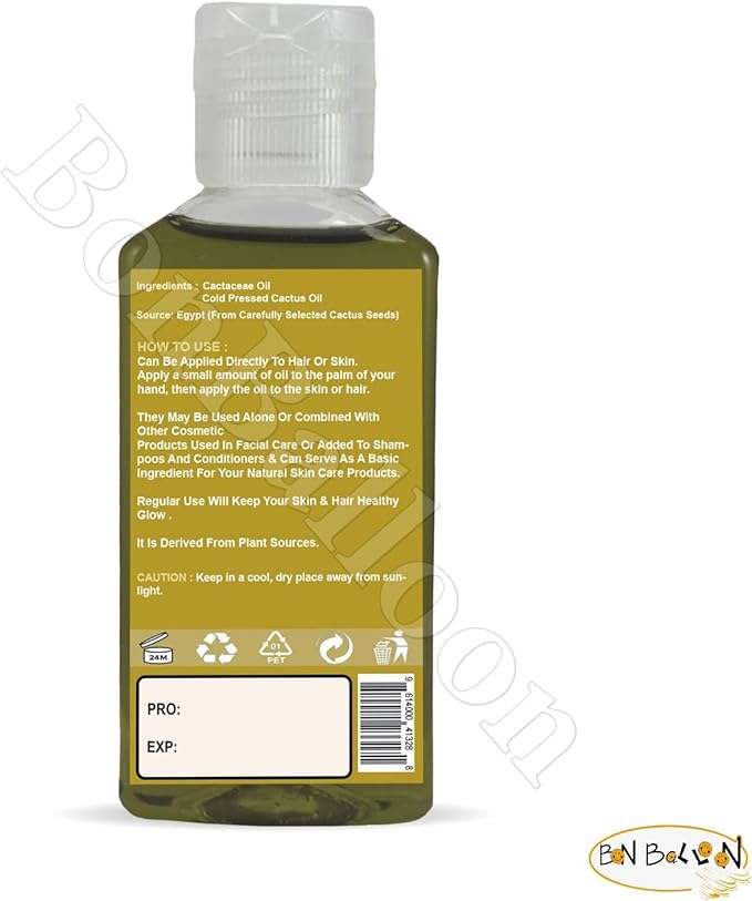 Nature Max Cactus Oil Essential Premium Oils Natural Undiluted Pure for Hair and Skin Care Cold Pressed No Additives No Preservatives Non GMO Kosher Halal (1 Pack = 2.70 oz / 80 ml) زيت الصبار