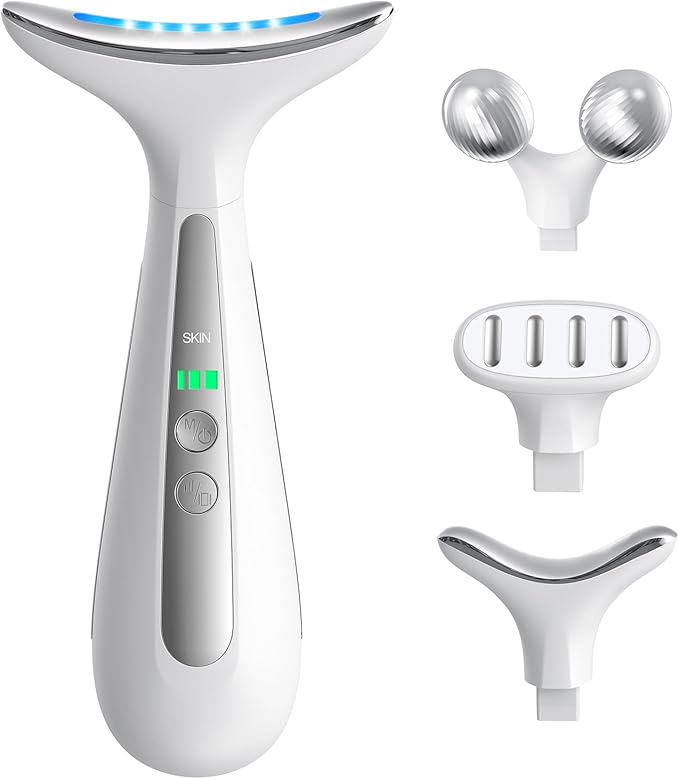 Multi-Functional Beauty Device - 4-in-1 Face, Neck, Eye & Body Massager | Red Light Therapy | Skin Lifting & Firming | Wrinkle & Dark Circle Reducer | Portable Face Sculpting Tool