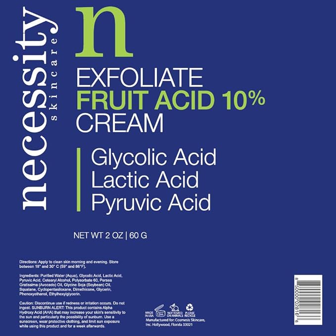 Exfoliate Fruit Acid 10% Cream, 2 Fluid Ounce