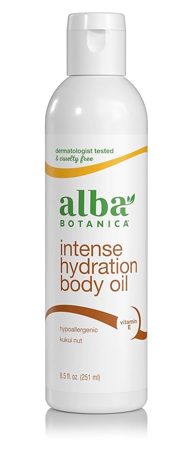 Alba Botanica Intense Hydration Body Oil, with Kukui Nut and Viamin E, 8.5 Oz (Packaging May Vary)