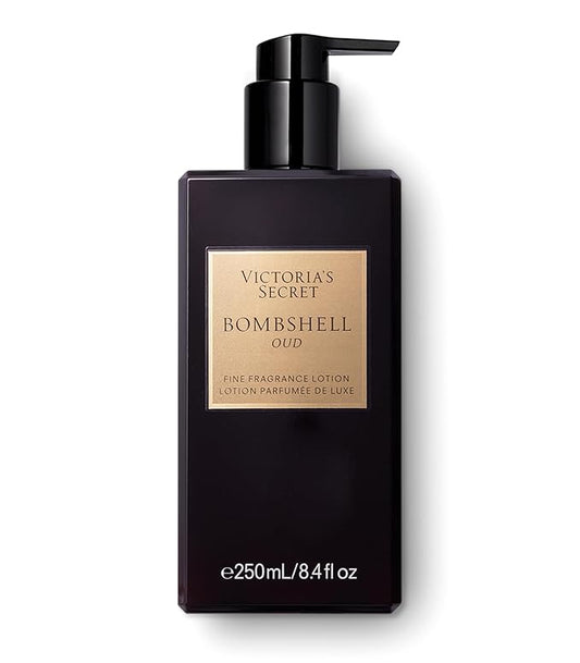 Victoria's Secret Bombshell Oud Fragrance Body Lotion, Notes of Spice, Pink Saffron & Peony (8.4 oz)