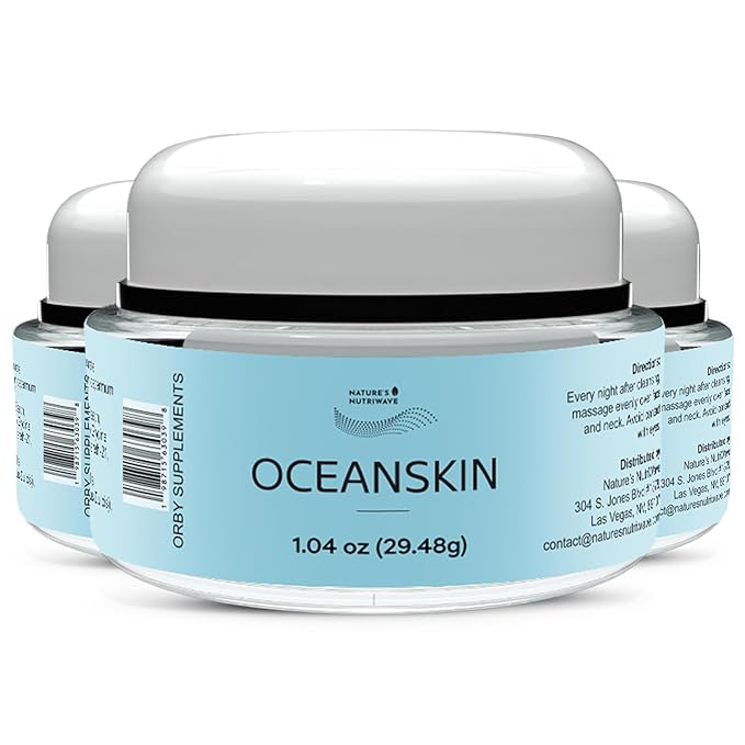 OceanSkin – Marine-Based Hydrating Face Cream with Pseudoalteromonas Ferment Extract – Lightweight & Nourishing – Non-GMO, GMP Certified, Made in USA, 3 Month Supply