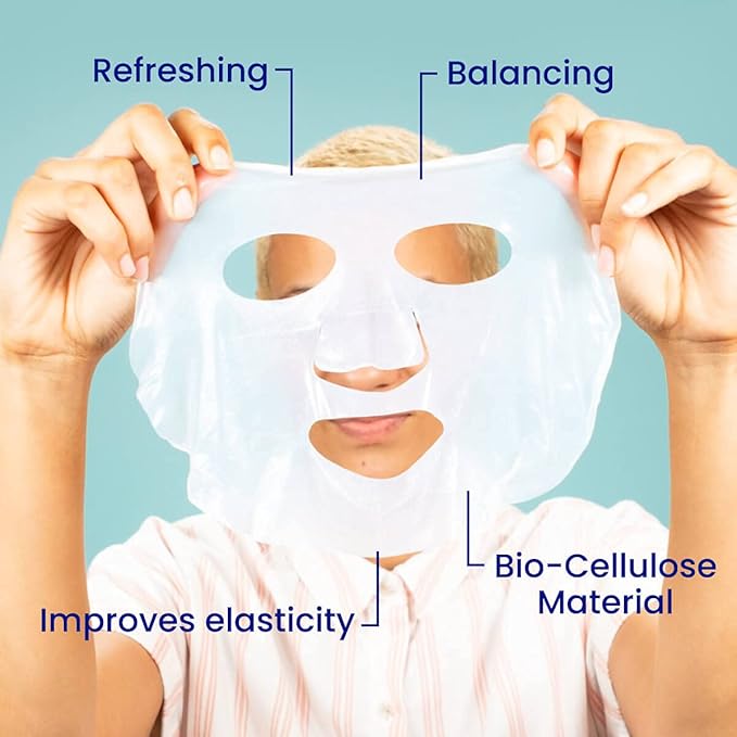 FACETORY Dream Garden Lotus Mask (Pack of 10)- Biocellulose Material, Balancing, Nourishing, Toning