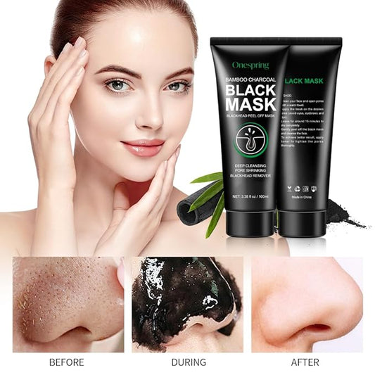 Blackhead Remover Mask, Peel Off Black Mask for Men and Women, Purifying Charcoal Face Mask for Deep Cleansing Blackheads, Dirt, Pores, Excess Oil (3.38 fl. oz)