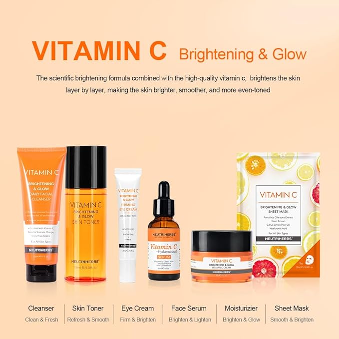 Neutriherbs Vitamin C Face Cream, Day & Night Facial Moisturizer, Daily Skin Care, Brighten, Lighten Skin, Moisturizing Softening Smoothing Skin 1.7oz