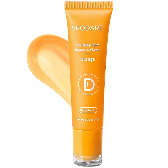 Lip Butter Balm Orange, Lip Staff enriched with Citrus Aurantium Dulcis Fruit Extract& Hyaluronic Acid Complex, Softening, Gloss Finish - Light weight for daily lip product
