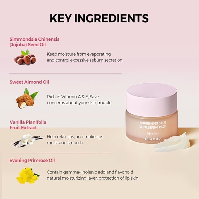 Klavuu Lip Mask Set (2PCS) – Overnight Deep Hydrating Korean Lip Balm Treatment for Very Dry, Chapped Lips | Lip Lightening & Plumping with Instant Hydration | Gentle Exfoliating (Vanilla & Vanilla)