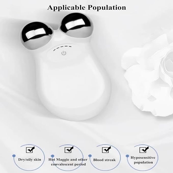 Microcurrent Facial Device,Enhances The Ability to Lift The Face and Tighten The Skin,Facial Wrinkle Equipment，White