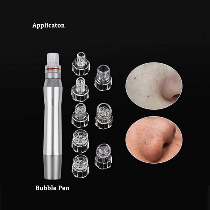 Elitzia Plastic Hydro Dermabrasion Microderma Heads Hydro Facial Aqua Peel Tips Water Peeling Caps Facial Care Skin Cleaning Tool Beauty Machine Replacement Spare Parts 8pcs Per Set（Transparent）