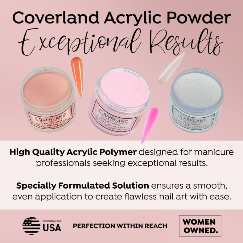 Tones Coverland Acrylic Powder | Electric Yellow | 1.5 Oz | Limited Edition for Nail Design | Sculpting | Masking Bed Imperfections | Professional Supplies