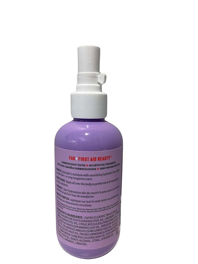 First Aid Beauty - After-Shower Nourishing Body Oil, Hydrates Skin & Locks In Moisture with Skin-Loving Lipids Jojoba Seed and Grapeseed Oil, Safe for Sensitive Skin, 6 oz