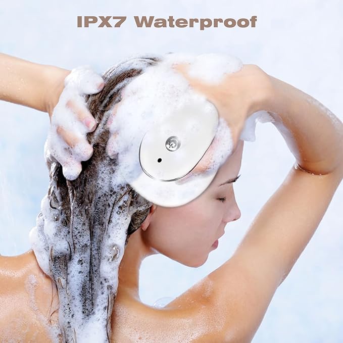 Electric Head Massager Waterproof,with 4 Detachable Massage Heads,Wireless Portable Red Light Care Handheld Massager,4 Massage Modes Stress Relax for Scalp,Suitable The Whole Body and Pets