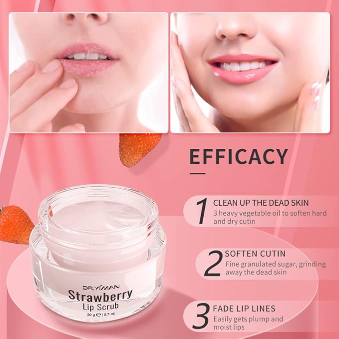 Lip Scrub, Lip Scrubs Exfoliator Moisturizer Dr.YIMAN Sugar Lip Scrub, Lip Exfoliator Scrub for Dry and Chapped Lips,Anti-Aging and Temping, Lip Mask, Lip Care Products, Lip Scrubber, Lip Moisturizer
