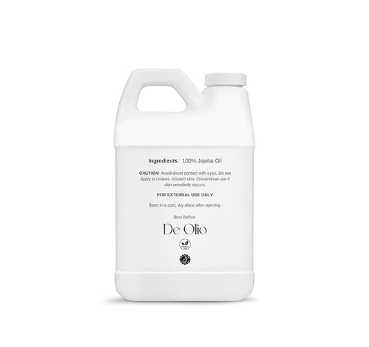 | Golden Jojoba Oil | 100% Pure & Natural | Face, Hair and Body | Cold Pressed | Soap Making & Massage | Carrier Oils | 64fl. oz. (1.89L)